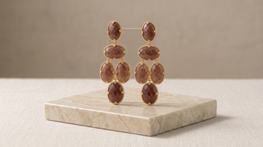 Natural Gemstone Chandelier Earrings
