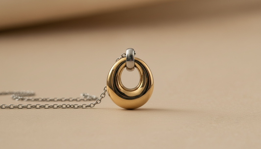 Mixed Metal Loop Necklace