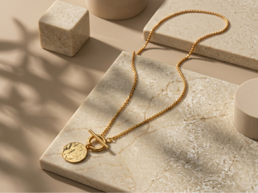 T Bar & Molten Disc Necklace