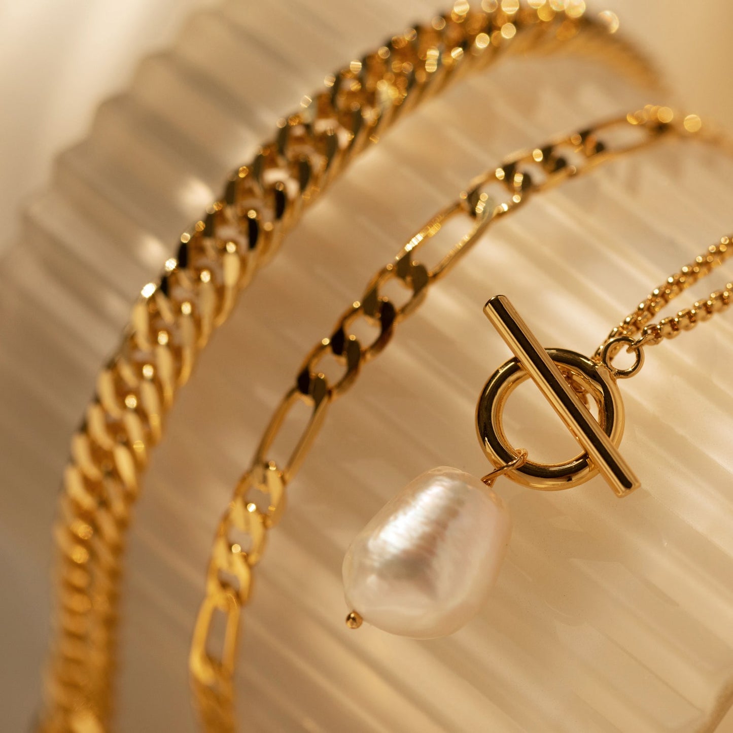 T Bar & Pearl Necklace