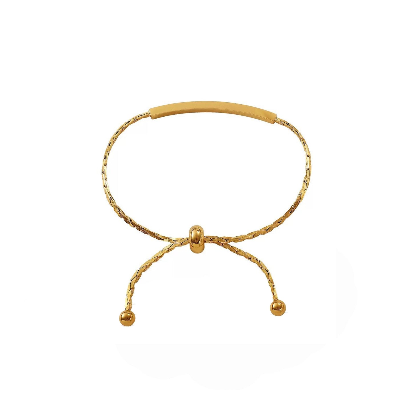 Novie Luxe 18k Gold Adjustable Plated Bar Bracelet