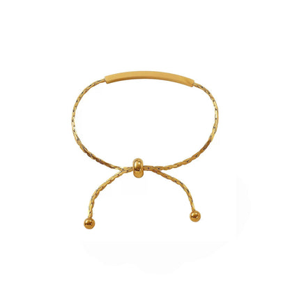 Novie Luxe 18k Gold Adjustable Plated Bar Bracelet