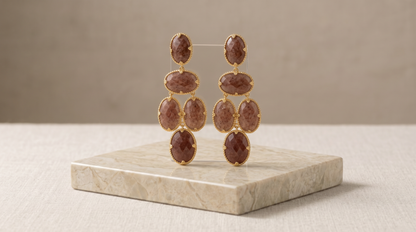 Natural Gemstone Chandelier Earrings