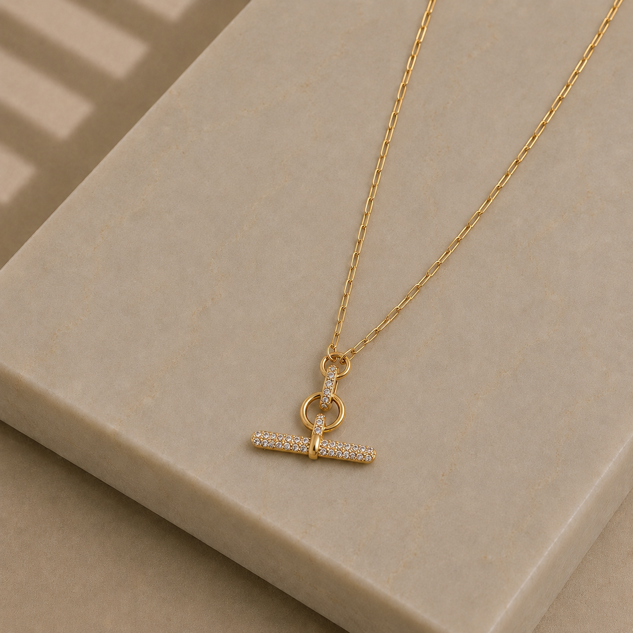 Pavé T Bar Necklace