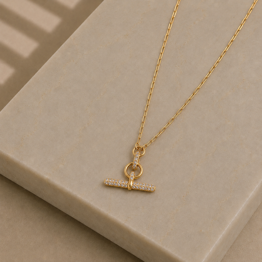 Pavé T Bar Necklace