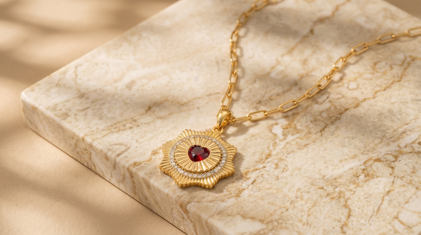 Heart Disc Necklace