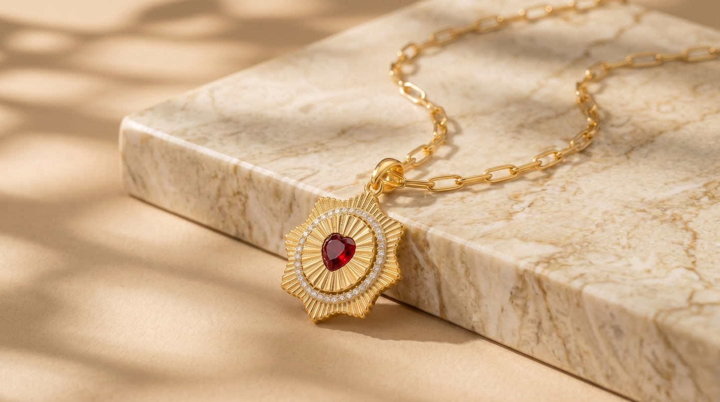 Heart Disc Necklace