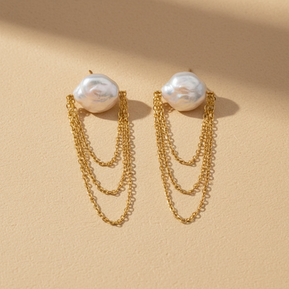 Pearl Chain Earrings