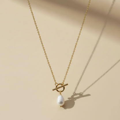 T Bar & Pearl Necklace