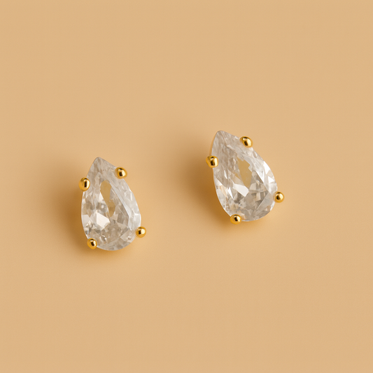 Teardrop CZ Studs